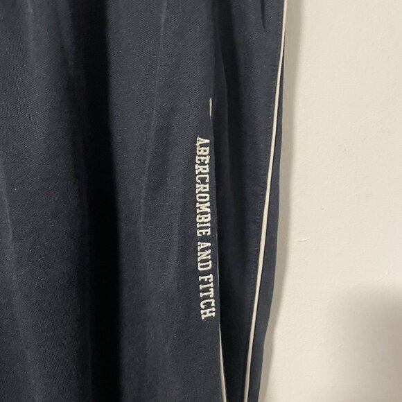 Abercrombie and Fitch Navy Blue White Side Stripe Joggers Sweatpants Men's L - Picture 3 of 12